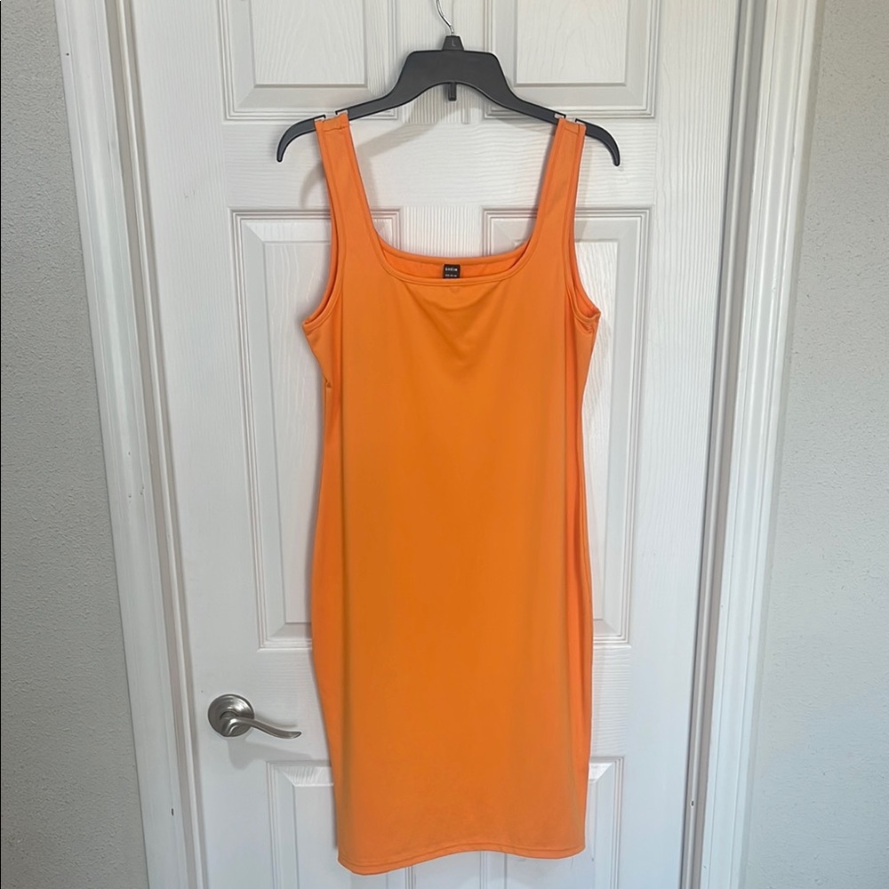 SHEIN Orange Midi Dress